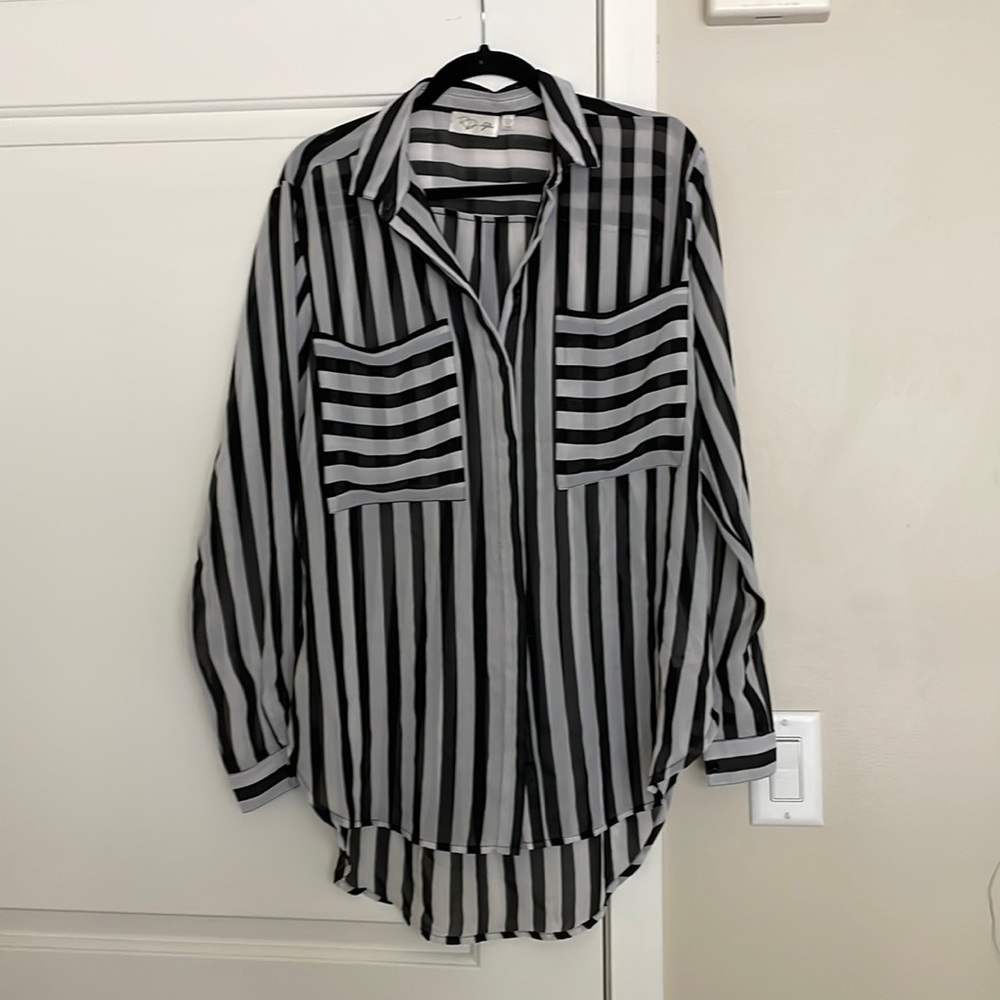 RD Style Oversized black/white button down